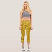 Leggings Capri Chic Jaune Plaid Denim : Personnaliser le logo et  (Recto)