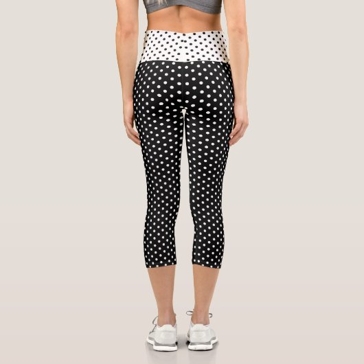 Leggings Capri Chic noir blanc petit Pois mode Motif (Verso)