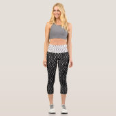 Leggings Capri Chic noir blanc petit Pois mode Motif (Recto)