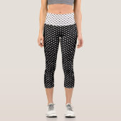 Leggings Capri Chic noir blanc petit Pois mode Motif (Recto)