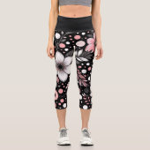 Leggings Capri Chic noir floroms (Recto)