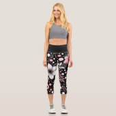 Leggings Capri Chic noir floroms (Recto)