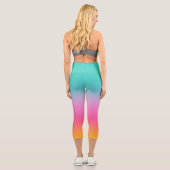 Leggings Capri Chic Ombre Aqua Rose Et Jaune (Verso)