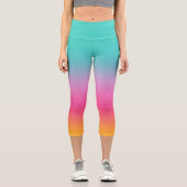 Leggings Capri Chic Ombre Aqua Rose Et Jaune (Recto)