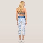 Leggings Capri Chic papillon | Bleu classique et blanc (Verso)