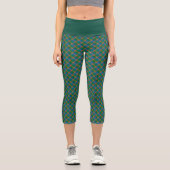 Leggings Capri Chic Plaid Motif - Rouge et Vert Elegant Tartan (Recto)