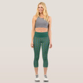 Leggings Capri Chic Plaid Motif - Rouge et Vert Elegant Tartan (Recto)