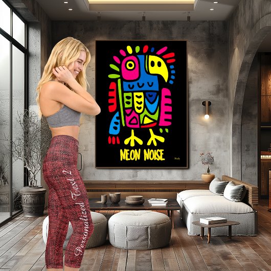 Leggings Capri Chic Red Denim texture : Personnaliser le logo et