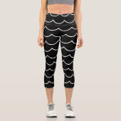 Leggings Capri Chic rustique élégant noir & blanc (Recto)