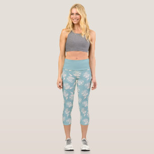 Leggings Capri Chic tendance audacieuse dahlia bleu poussiéreux
