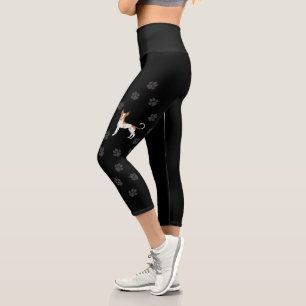 Leggings Capri Chien blanc et rouge Ibiza Hound lisse manteau ave