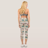 Leggings Capri Chiens se déplaçant dans les véhicules Motif (Verso)