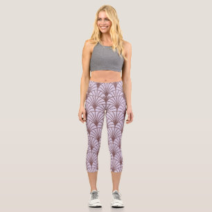 Leggings Capri Chinois traditionnel : Arrière - plan Motif rétro.