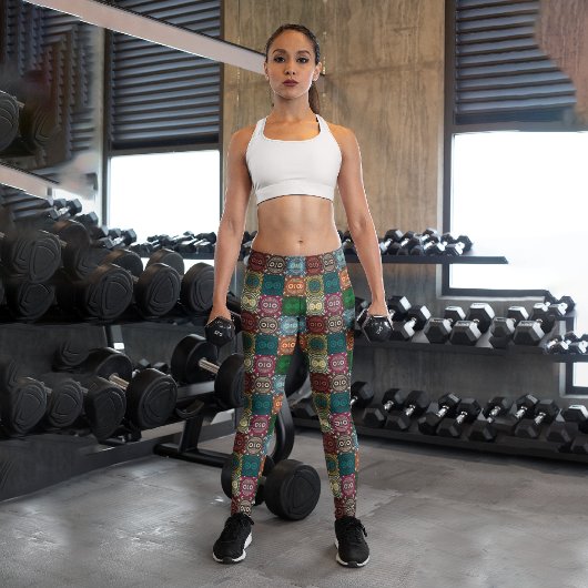 Leggings Capri Chouettes géométriques