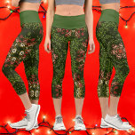 Leggings Capri Christmas Dot Mandala<br><div class="desc">Ce mandala super est orné de vert,  rouge et blanc festif. Il a été inspiré par les mandalas à points de peinture et noël! Motifs géométriques Trippy pour hippie moderne cette saison de vacances!</div>