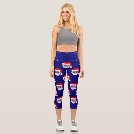 Leggings Capri christmukkah interconfessionnel hanoukka santa cla (Recto)