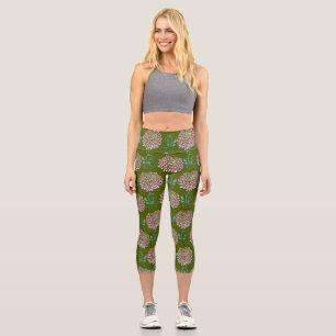 Leggings Capri chrysanthèmes tourbillons