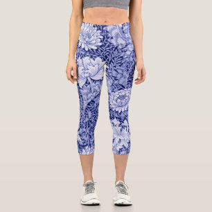 Leggings Capri Chrysanthemum Blue, William Morris