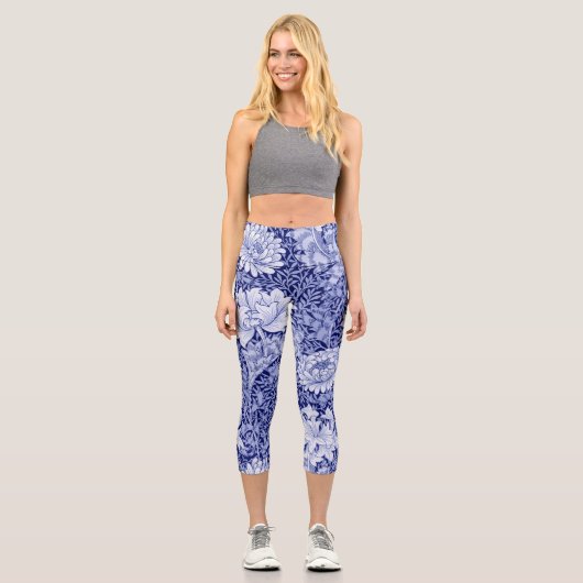 Leggings Capri Chrysanthemum Blue, William Morris (Recto)