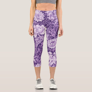 Leggings Capri Chrysanthemum Purple, William Morris