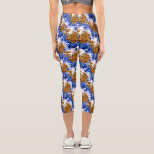 Leggings Capri Ciel Bleu Et Nuages Motif D'Art Abstrait (Verso)