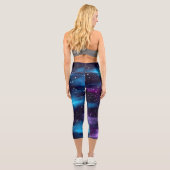 Leggings Capri Ciel étoilé Galaxie Bleu & Violet (Verso)
