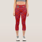Leggings Capri Cimier Rose de clan sur Tartan (Recto)