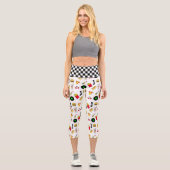 Leggings Capri Cinquante graphismes avec Milkshakes, Hot dogs Ret (Recto)