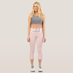 Leggings Capri Citation moderne Pastel Pink Inhale Exhale<br><div class="desc">Citation moderne Pastel Pink Inhale Exhale</div>