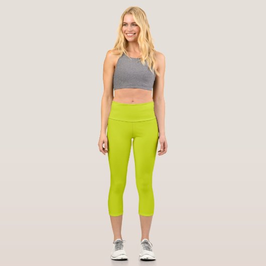 Leggings Capri Citron amer (couleur solide) (Recto)