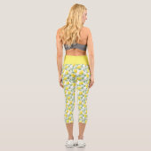 Leggings Capri Citron jaune agrumes Motif botanique (Verso)