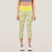 Leggings Capri Citron jaune agrumes Motif botanique (Recto)