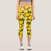 Leggings Capri Citron Jaune Moderne Amusant mignon (Recto)