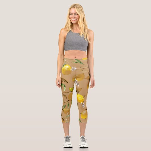 Leggings Capri citrons d'aquarelle 33 (Recto)