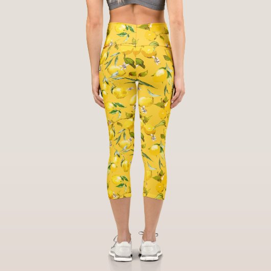 Leggings Capri citrons d'aquarelle 8 (Verso)