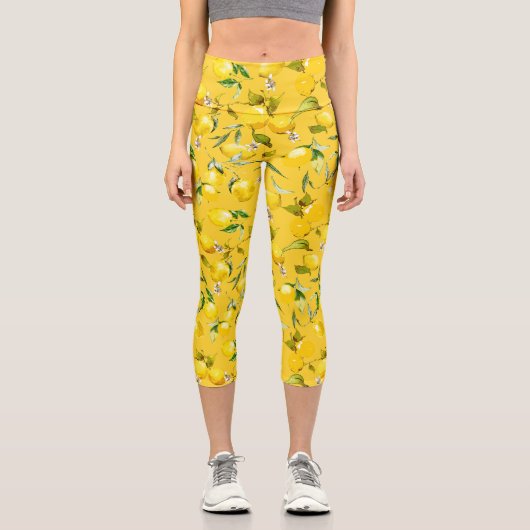 Leggings Capri citrons d'aquarelle 8 (Recto)