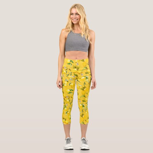 Leggings Capri citrons d'aquarelle 8 (Recto)