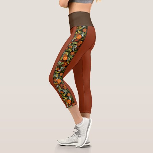 Leggings Capri Citrouille, récolte d'automne de Squash (Gauche)