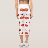 Leggings Capri Citrouilles d'halloween mignonnes, araignée et mot (Verso)