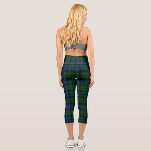 Leggings Capri Clan Campbell Tartan Scottish Plaid (Verso)