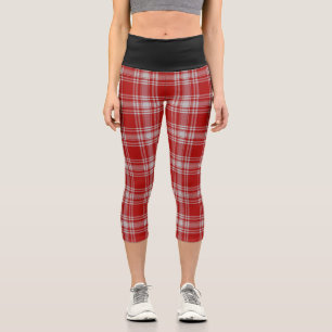Leggings Capri Clan classique Menzies habillé rouge blanc Tartan 