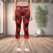 Leggings Capri Clan Cunningham Crest sur Tartan
