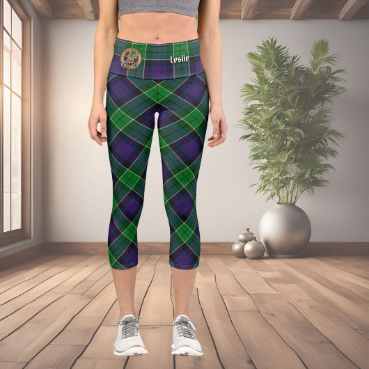 Leggings Capri Clan Leslie Crest sur la chasse Tartan