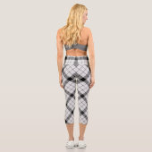Leggings Capri Clan MacFarlane Tartan noir et blanc (Verso)