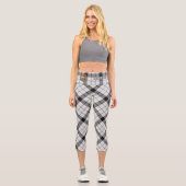 Leggings Capri Clan MacFarlane Tartan noir et blanc (Recto)