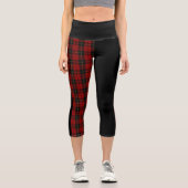 Leggings Capri Clan Wallace Crest & Tartan / Noir (Recto)