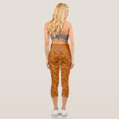 Leggings Capri Classic Autumn/fall leaves patterned (Verso)
