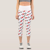 Leggings Capri Classic LOVE Heart Motif Motif Élégant (Recto)