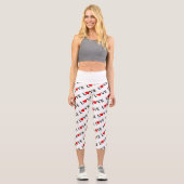 Leggings Capri Classic LOVE Heart Motif Motif Élégant (Recto)