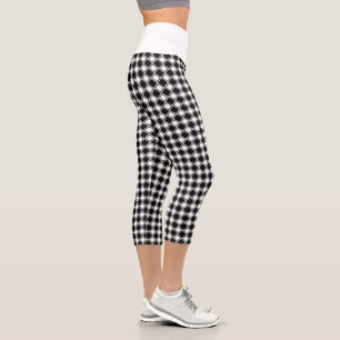 Leggings Capri Classic noir blanc diamant Checker Motif Yoga